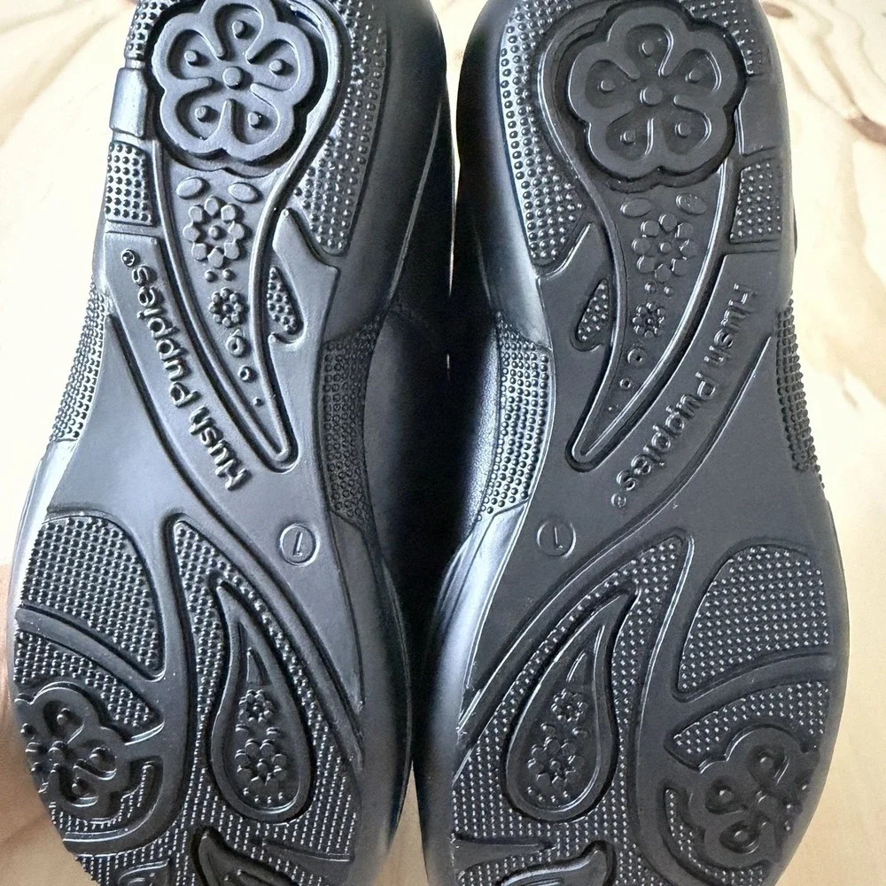 Hush Puppies Girls Size 1 Leather Touch Fasten Black Mary Jane School Shoes